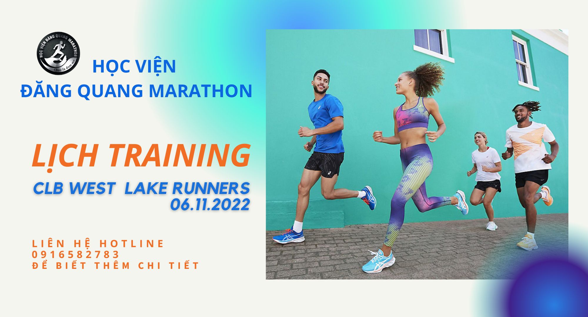 Lịch training 6.11.2022 tại Hà Nội - Chỉnh dáng chạy bộ cho CLB West Lake Runners (WLR)